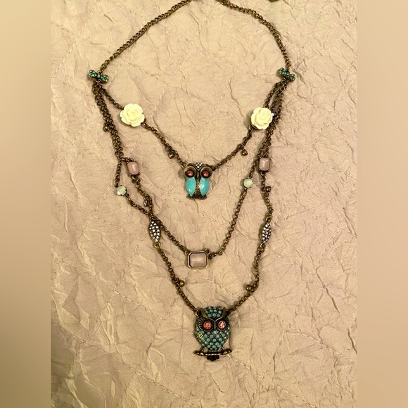 Betsey Johnson Jewelry - Betsey Johnson owl🦉 layered necklace and earring set